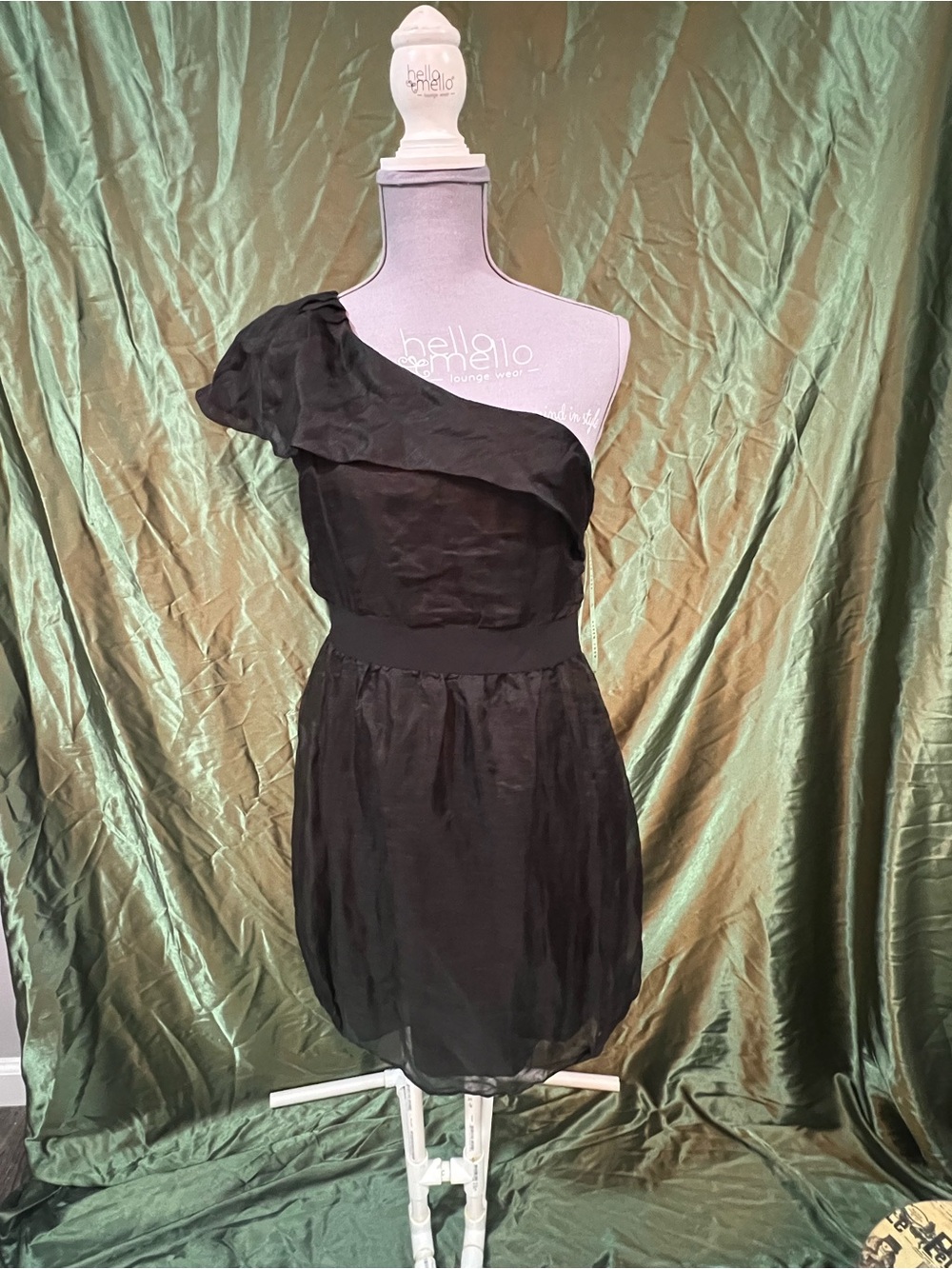 Geren Ford Black One-Shoulder Cocktail Dress